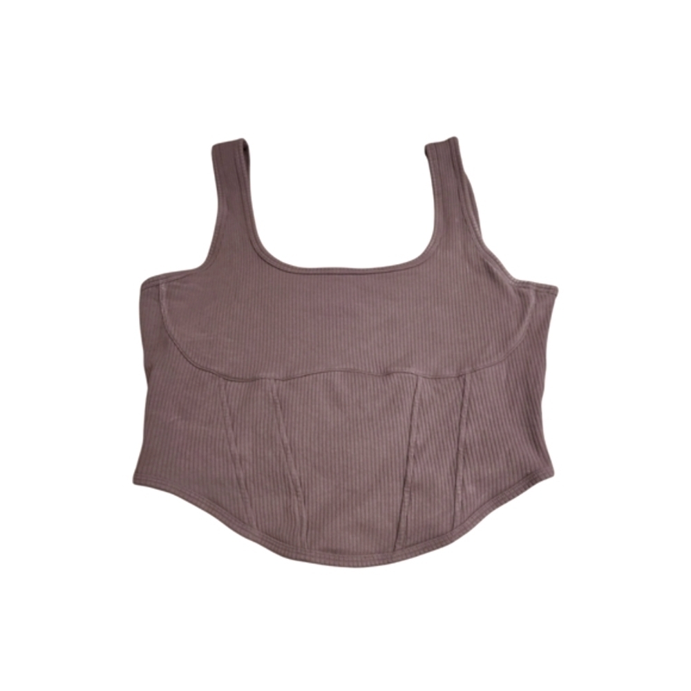 PINK Victoria's Secret Ribbed Sports Bra - Tan, Sz XL